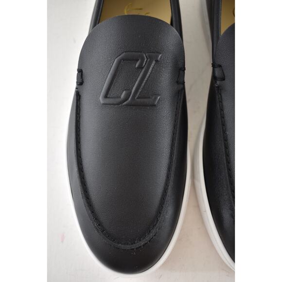 Christian Louboutin Mens Varsiboat Flat Black Leather Loafer Sneaker Boat 45 12 - Picture 10 of 16